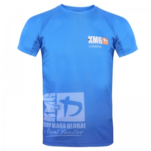 Krav maga KMG Performance T-shirt - Sublimatiedruk - Junior 11-13 jaar - Koningsblauw - Unisex
