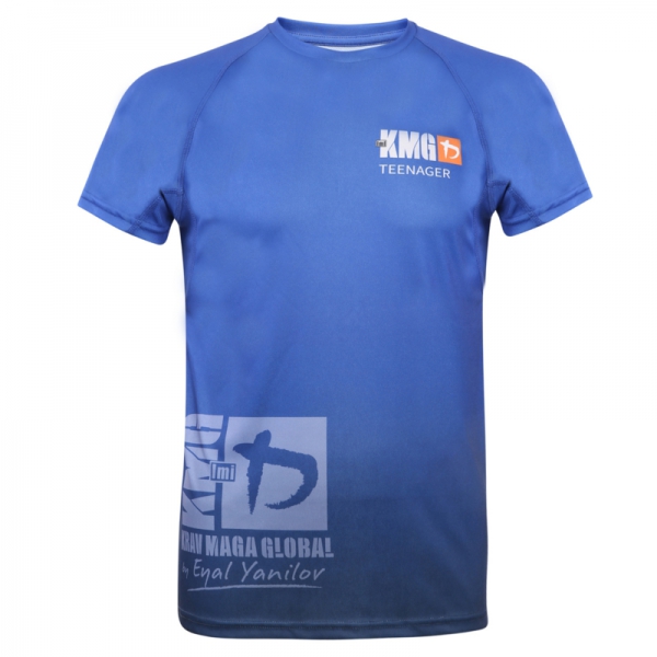 Krav maga KMG Performance T-shirt - Sublimatiedruk - Teenager 14-16 jaar - Dark Navy - Heren