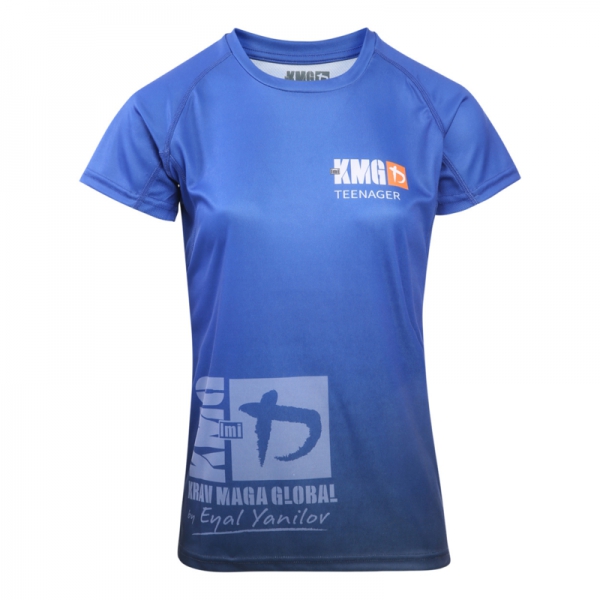 Krav maga KMG Performance T-shirt - Sublimatiedruk - Teenager 14-16 jaar - Dark Navy - Dames